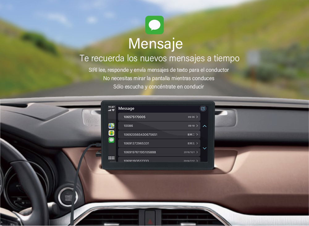 4 🔥 🔥Consola inalámbrica para salpicadero Apple CarPlay 2.0 Portable Wireless Touchscreen Carplay&Android Auto Unit For Any Car - Imagen 5
