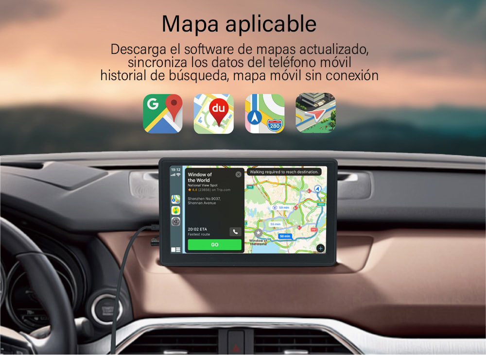 5 🔥 🔥Consola inalámbrica para salpicadero Apple CarPlay 2.0 Portable Wireless Touchscreen Carplay&Android Auto Unit For Any Car - Imagen 6